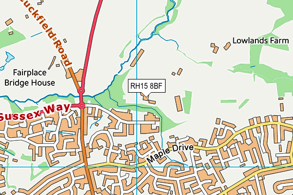 RH15 8BF map - OS VectorMap District (Ordnance Survey)