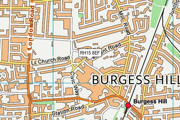 RH15 8EF map - OS VectorMap District (Ordnance Survey)