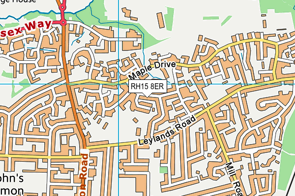 RH15 8ER map - OS VectorMap District (Ordnance Survey)