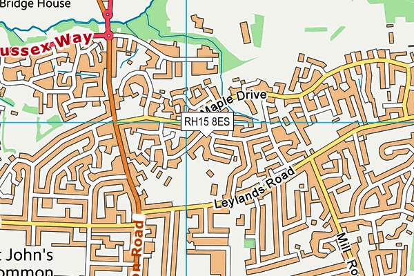 RH15 8ES map - OS VectorMap District (Ordnance Survey)