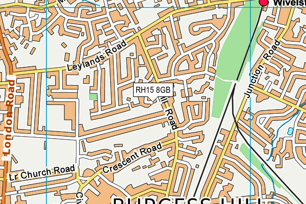 RH15 8GB map - OS VectorMap District (Ordnance Survey)