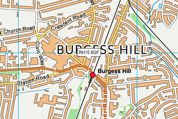 RH15 8GF map - OS VectorMap District (Ordnance Survey)