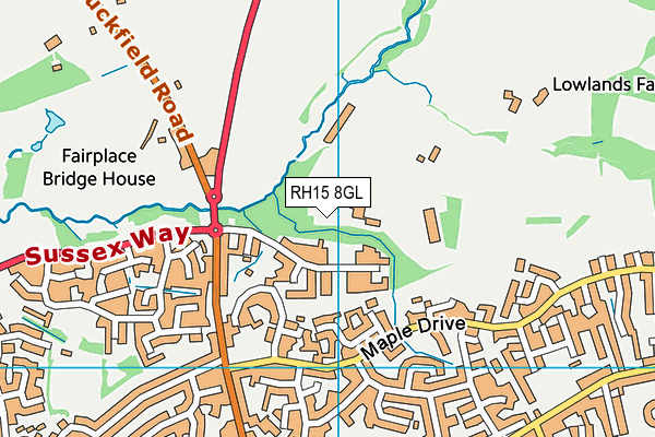 RH15 8GL map - OS VectorMap District (Ordnance Survey)