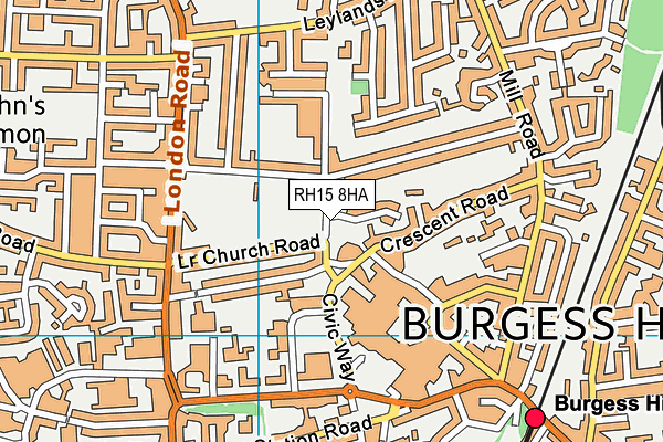 RH15 8HA map - OS VectorMap District (Ordnance Survey)