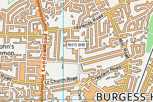 RH15 8HB map - OS VectorMap District (Ordnance Survey)