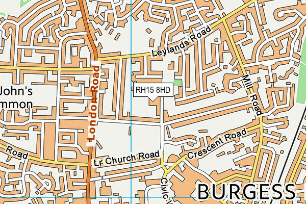 RH15 8HD map - OS VectorMap District (Ordnance Survey)