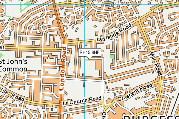 RH15 8HF map - OS VectorMap District (Ordnance Survey)