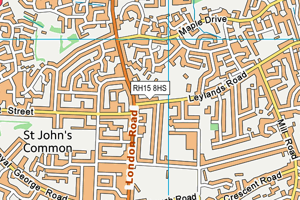 Sidney West Sports Field map (RH15 8HS) - OS VectorMap District (Ordnance Survey)