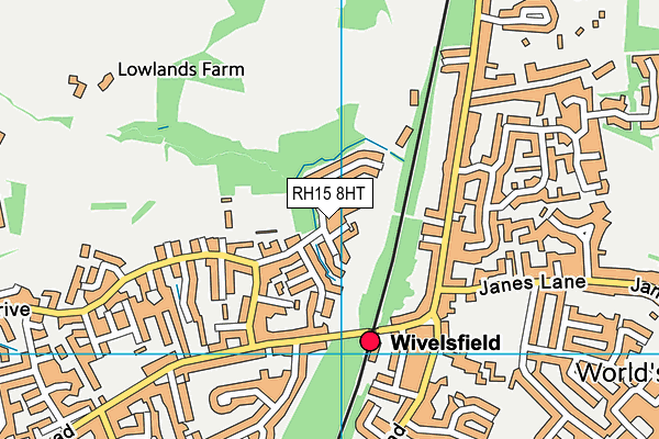 RH15 8HT map - OS VectorMap District (Ordnance Survey)