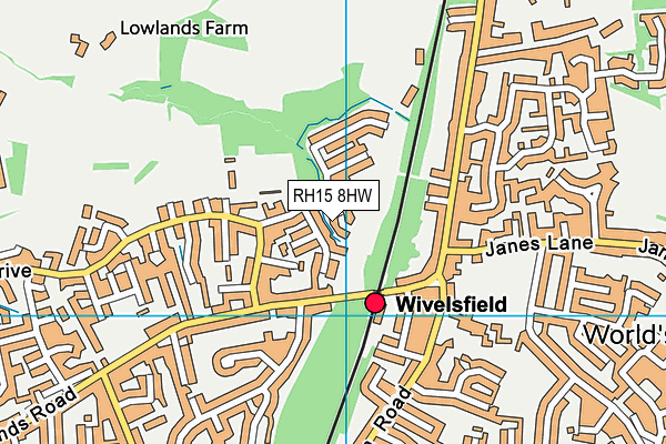 RH15 8HW map - OS VectorMap District (Ordnance Survey)