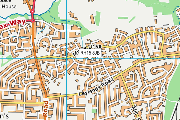 RH15 8JB map - OS VectorMap District (Ordnance Survey)