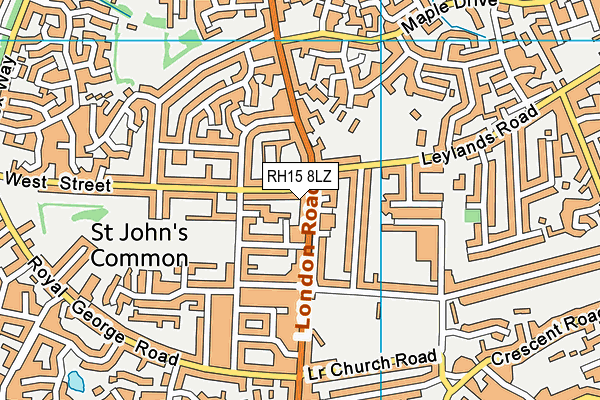 RH15 8LZ map - OS VectorMap District (Ordnance Survey)