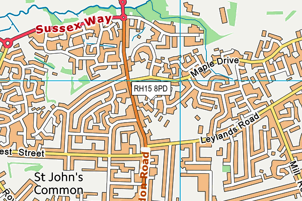 RH15 8PD map - OS VectorMap District (Ordnance Survey)