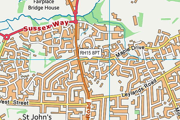 RH15 8PT map - OS VectorMap District (Ordnance Survey)