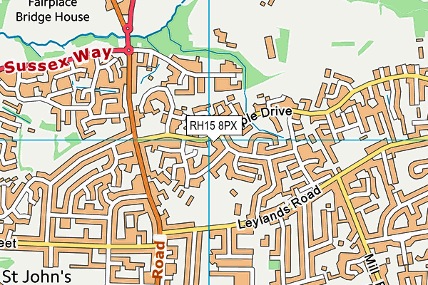 RH15 8PX map - OS VectorMap District (Ordnance Survey)