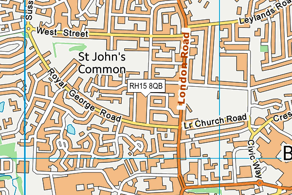 RH15 8QB map - OS VectorMap District (Ordnance Survey)