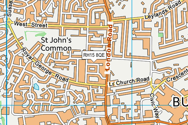 RH15 8QE map - OS VectorMap District (Ordnance Survey)