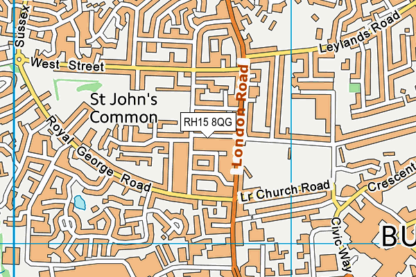 RH15 8QG map - OS VectorMap District (Ordnance Survey)