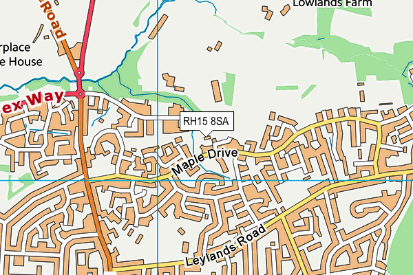 RH15 8SA map - OS VectorMap District (Ordnance Survey)