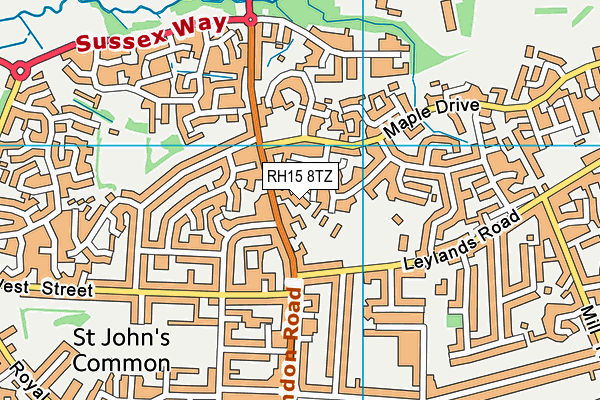 RH15 8TZ map - OS VectorMap District (Ordnance Survey)