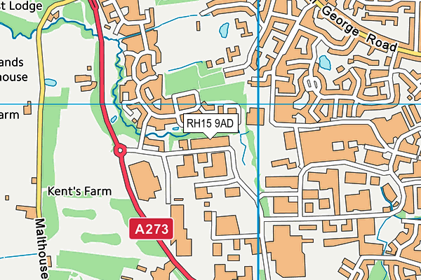 RH15 9AD map - OS VectorMap District (Ordnance Survey)