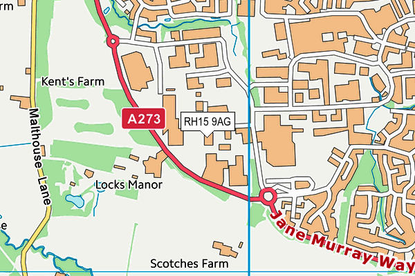 RH15 9AG map - OS VectorMap District (Ordnance Survey)