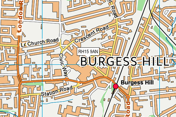 RH15 9AN map - OS VectorMap District (Ordnance Survey)