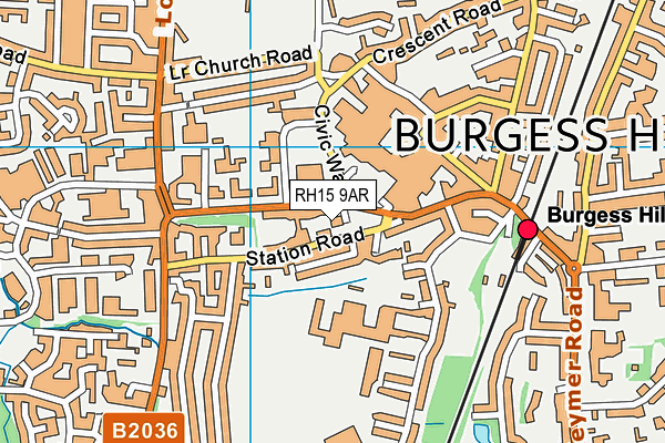 RH15 9AR map - OS VectorMap District (Ordnance Survey)