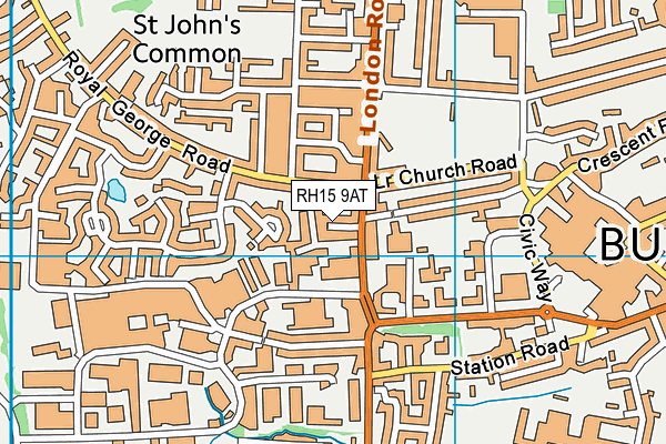 RH15 9AT map - OS VectorMap District (Ordnance Survey)