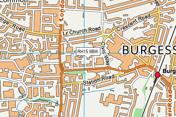 RH15 9BW map - OS VectorMap District (Ordnance Survey)