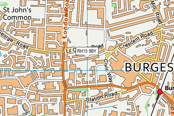 RH15 9BY map - OS VectorMap District (Ordnance Survey)