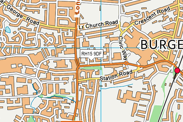 RH15 9DF map - OS VectorMap District (Ordnance Survey)