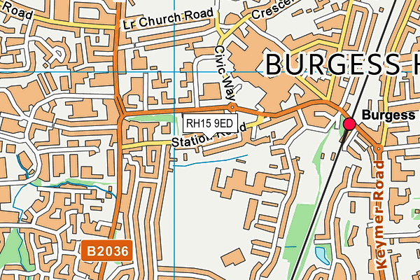 RH15 9ED map - OS VectorMap District (Ordnance Survey)