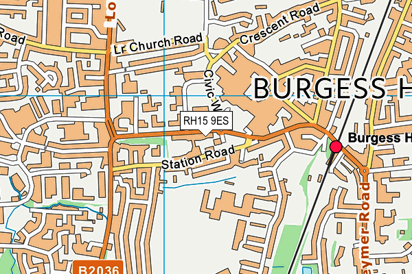 RH15 9ES map - OS VectorMap District (Ordnance Survey)