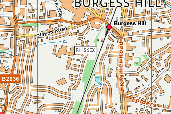 RH15 9EX map - OS VectorMap District (Ordnance Survey)