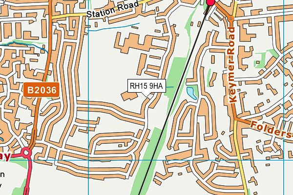 RH15 9HA map - OS VectorMap District (Ordnance Survey)