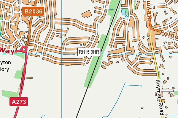 RH15 9HR map - OS VectorMap District (Ordnance Survey)