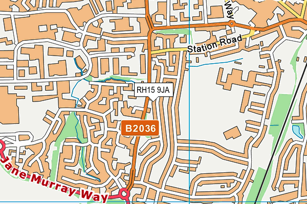 RH15 9JA map - OS VectorMap District (Ordnance Survey)