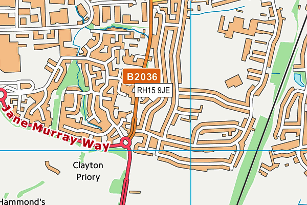 RH15 9JE map - OS VectorMap District (Ordnance Survey)