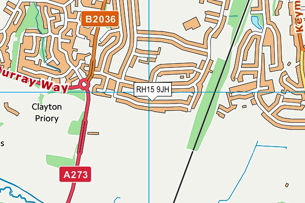 RH15 9JH map - OS VectorMap District (Ordnance Survey)