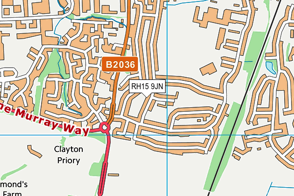 RH15 9JN map - OS VectorMap District (Ordnance Survey)