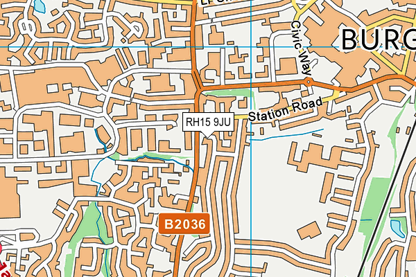 RH15 9JU map - OS VectorMap District (Ordnance Survey)