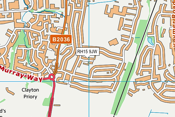 RH15 9JW map - OS VectorMap District (Ordnance Survey)