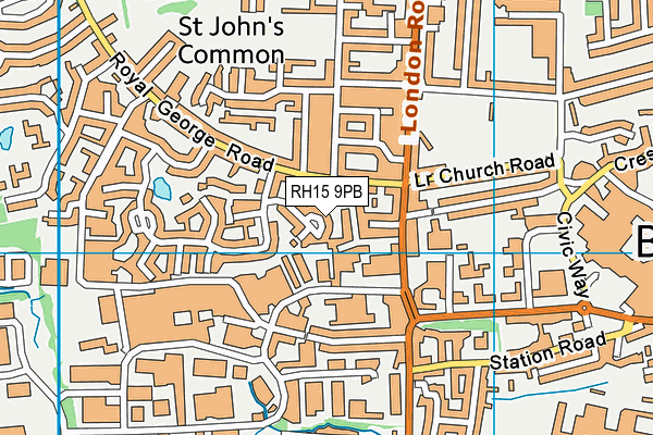 RH15 9PB map - OS VectorMap District (Ordnance Survey)