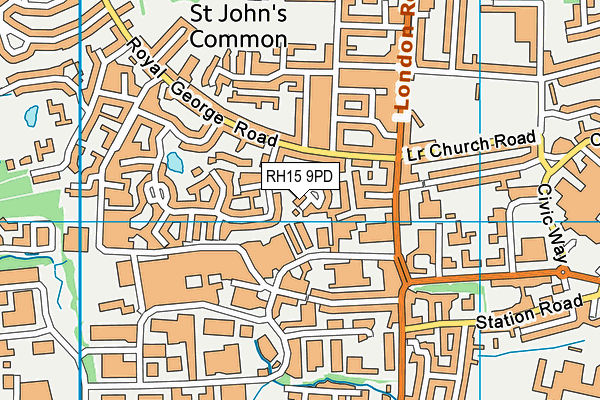 RH15 9PD map - OS VectorMap District (Ordnance Survey)