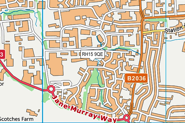 RH15 9QE map - OS VectorMap District (Ordnance Survey)