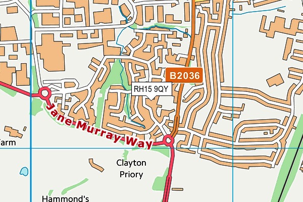 RH15 9QY map - OS VectorMap District (Ordnance Survey)