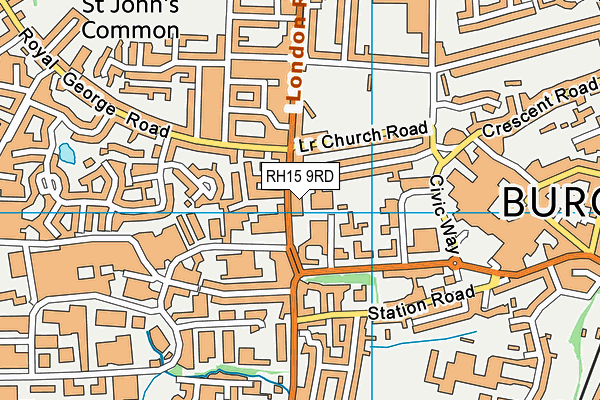 Puregym (Burgess Hill) map (RH15 9RD) - OS VectorMap District (Ordnance Survey)