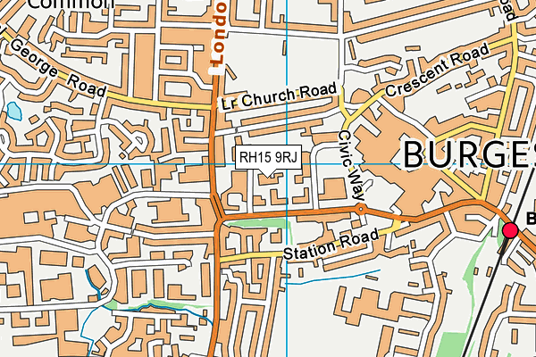 St Wilfrid's Catholic Primary School, Burgess Hill map (RH15 9RJ) - OS VectorMap District (Ordnance Survey)