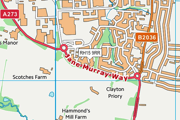 RH15 9RR map - OS VectorMap District (Ordnance Survey)